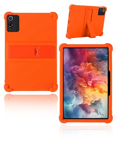 Coque MUISOO A10 antichoc en silicone souple orange et support ajustable