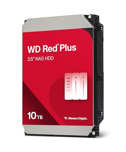 WD Red Plus 10 to NAS Disque Dur Interne 3,5" - 7200 RPM, SATA 6 GB/s, CMR, Cache de 512 Mo