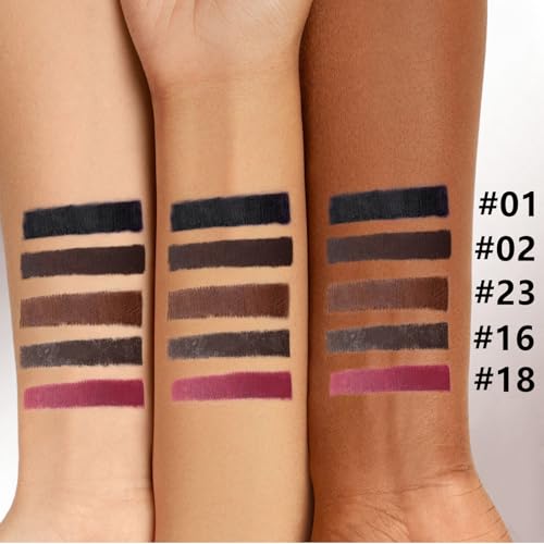 Set de 10 lápices gel delineadores marrón negro ciruela miniatura 5