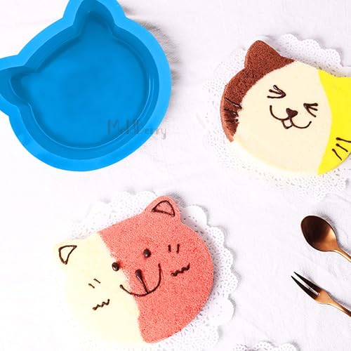 Image of MoldBerry Cat Shaped Bento Cake Mould | 5.2cm Deep Mini Silicone Baking Mold for Cute Animal Cakes | Silicone Chocolate Mould | Birthday Cake Snack Tart Muffin Cupcake Cheesecake Baking | Pack 1