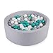 Angelove Piscina di Palline per Bambini 7cm Tondo 90x30cm/200 Palline Grigio: Turchese/Grigio/Bianco