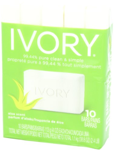 Ivory Aloe 10-Count: Bath Size Bars 4 Oz Packaging May Vary #TOP4