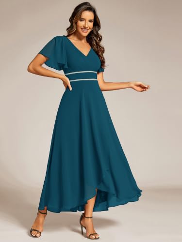 Image of Ever-Pretty Summer A-Line V-Neck Formal Dress for Women Empire Waist Chiffon Mother of the Bride Wedding Guest Dresses 41981