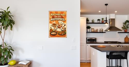 Make Todays Meal Your Best Masterpiece Tin Sign Vintage Kitchen Wall Decor Retro Chef Cooking Quote Metal Poster Farmhouse Culinary Art 8x12 Inch Food Lover Home Cafe Wall Display - Image 4