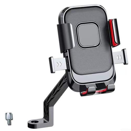 Soporte para teléfono de motocicleta con construcción de aleación de absorción de golpes y bloqueo de llave de liberación rápida para todos los teléfonos (D)
