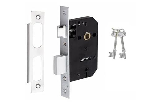Golden Grace Bolt Through Polished Chrome Finish 64mm 2.5" 3 Lever Sash Lock from B&Q
