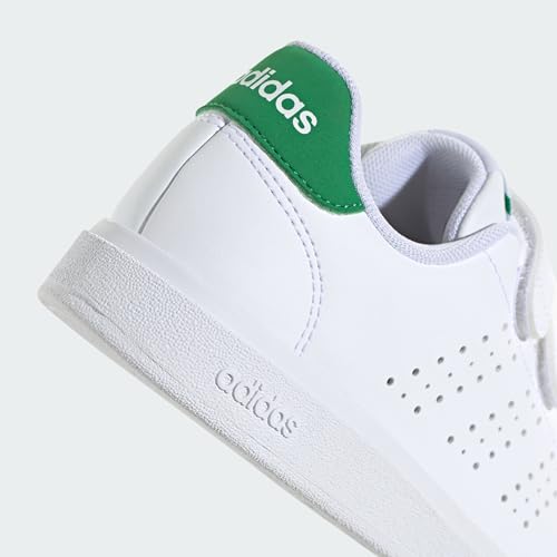 Adidas NLE01 Advantage Base 2.0 Sneaker, White/White/Green, 1 Us Unisex Little Kid thumb #3