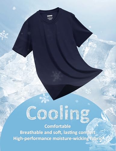 Image of MAGCOMSEN Mens T-Shirts Short Sleeve UPF 50+ Lightweight Moisture Wicking Basic Crewneck Casual Summer Cooling T Shirt