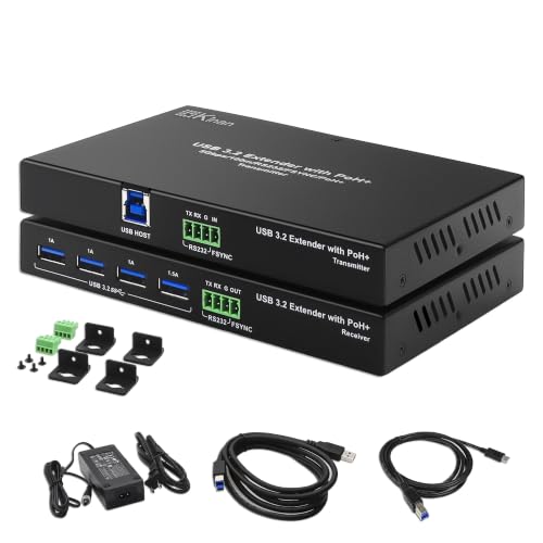 USB 3.2 Extender Over Cat6a/7 up to 330 Feet, Zero Latency