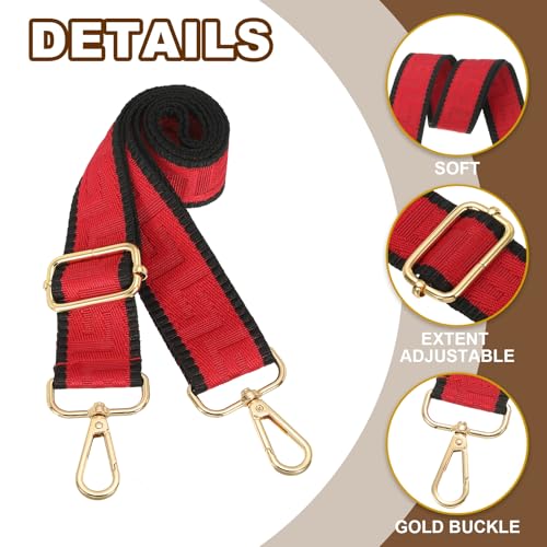 Image of PATIKIL Purse Strap, Adjustable Crossbody Bag Straps Wide Shoulder Strap Universal Replacement Shoulder Bag Belt for Women's Handbags Canvas Satchels Bag Backpack, Deep Red
