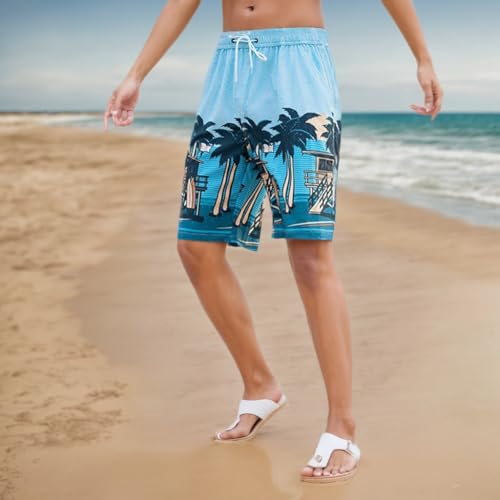 Men's Swim Trunks Quick Dry Beach Shorts Bathing Suit Elastic Waistband Summer Swimsuits4