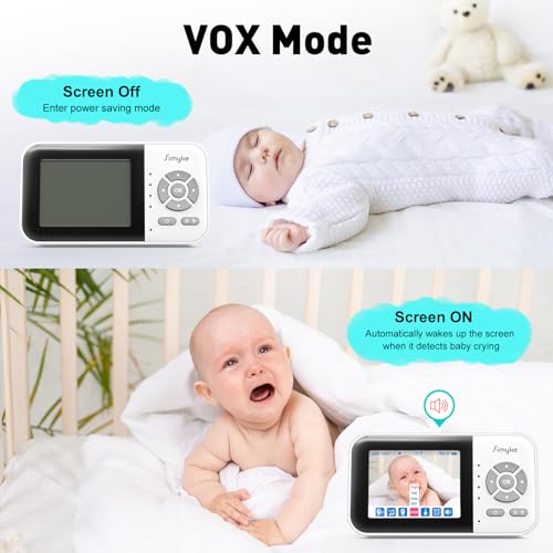 Image of Upgrade Video Baby Monitor,WiFi Baby Camera,2.8 inch Display and App Control,1200ft Long Range,2 Way Talk,Auto Night Vision,Sound Alert,VOX,Temperature Sensor 5 Lullabies Feeding Remind,Home Use
