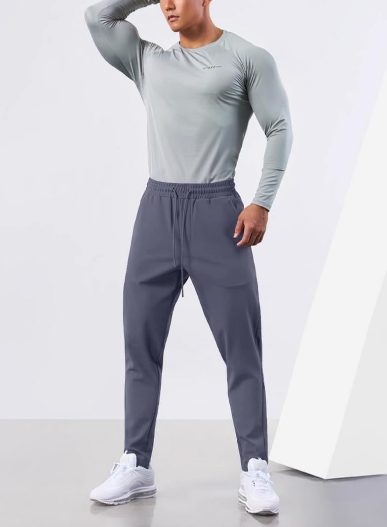 Men's Sweatpants with Zipper Pockets Joggers Athletic Running Workout Gym Stretch Tall Track Pants - Image 7