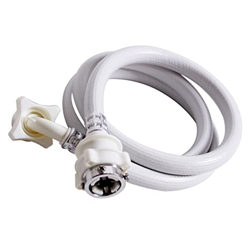 LALAFINA 2m Tubo Di Alimentazione Acqua Per Lavatrice Da Metri Tubo Flessibile in Pvc e Acciaio Connettore Resistente Per Collegamento Idrico Essenziale