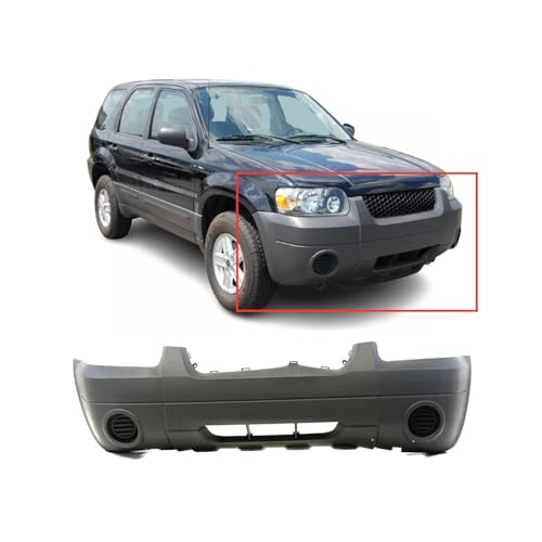 Image of FitParts Compatible with Ford Escape 2005-2007 Front Bumper Cover | Textured, Without Fog Light Holes, Without Parking Sensor Holes, Without Tow Hook Hole, OEM 5L8Z17D957AAA, FO1000568