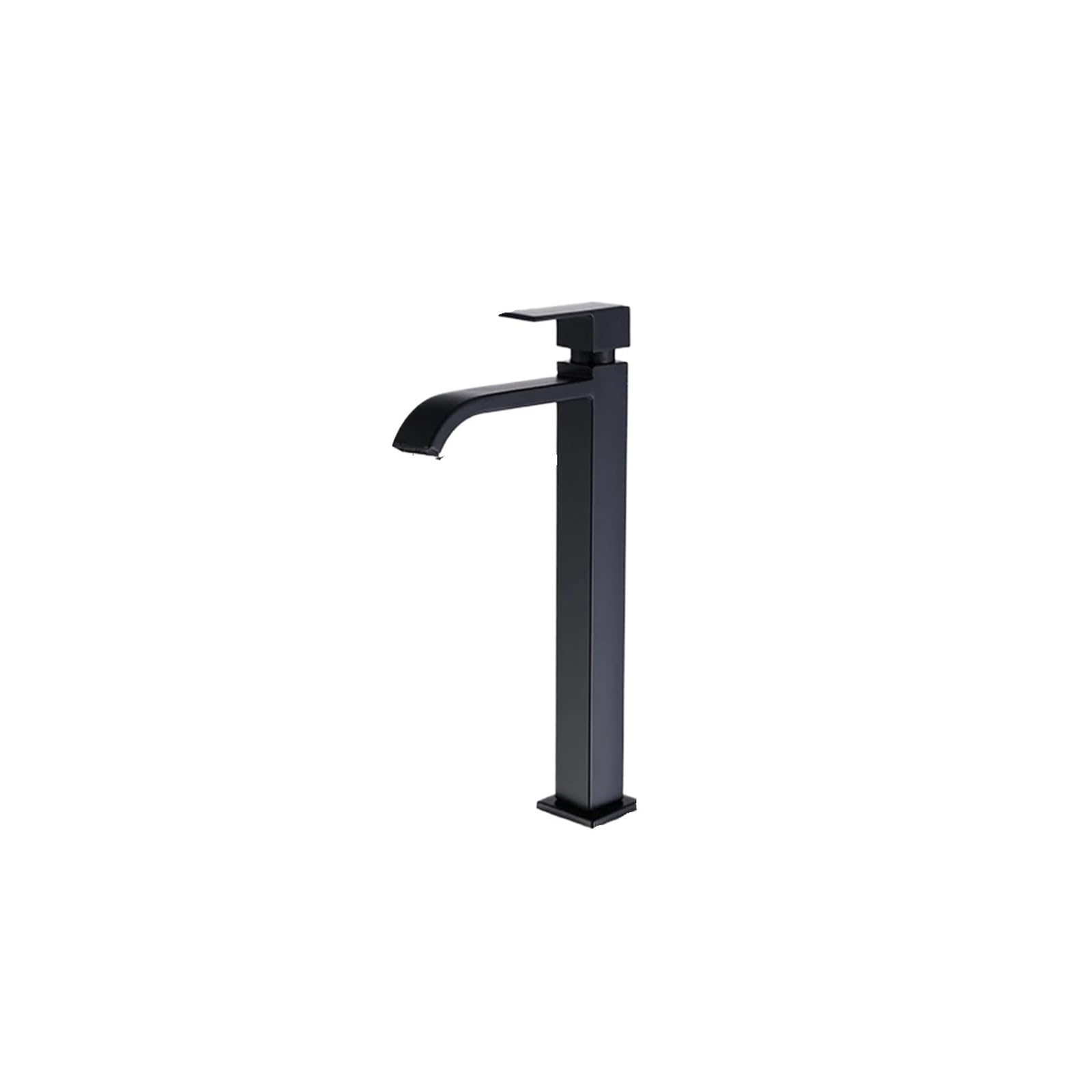 Robinet de vanité d'évier haut anti-éclaboussures en acier inoxydable noir lavabo moderne
