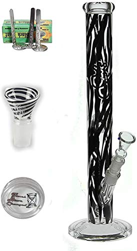 J & J Geschenk Set Edel Bong Stripes All Inclusive Blubber incl. Grinder Siebe Chillum Kopf Crazy Twister