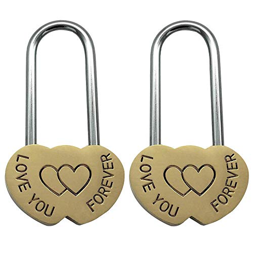 2 Pack Heart-Shaped Locks Lovers Wishing Love You Forever Lock Marriage Wedding Padlock Travel Supplies Tokens of Love (Large) 2 Pack Heart-Shaped Locks Lovers Wishing Love You Forever Lock Marriage Wedding Padlock Travel Supplies Tokens of Love (Large)