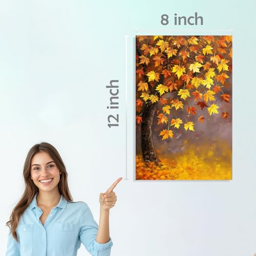 Image of SiddArtify Autumnal Leaves in Warm and Gold Tones Art Print Set - 300GSM Board - 8x12 Inch - Pack of 6 Wall Room Decoration art Poster Prints