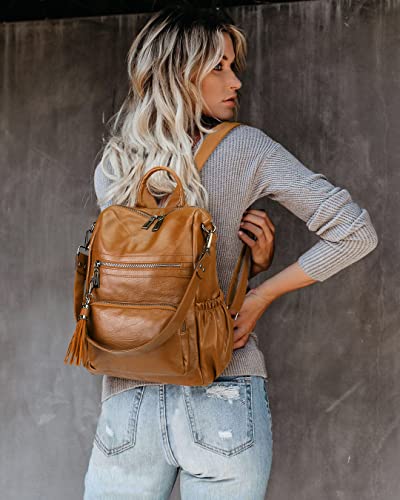 Image of Uromee Travel Backpack Purse Women Vegan Leather Tassel Shoulder Bag