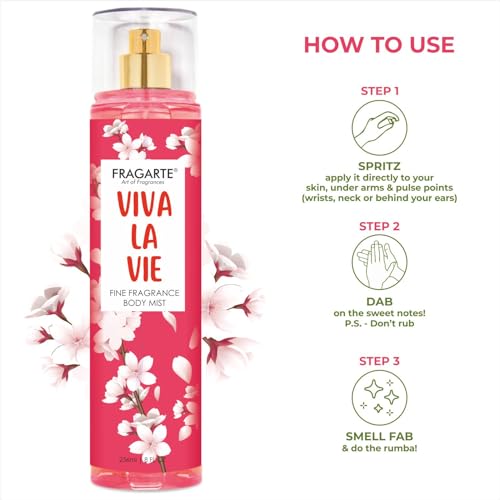 Image of VIVA LA VIE Body Perfume Mist Spray Long Lasting Womens Perfume FLORAL MUSKY Fragrance 236ml