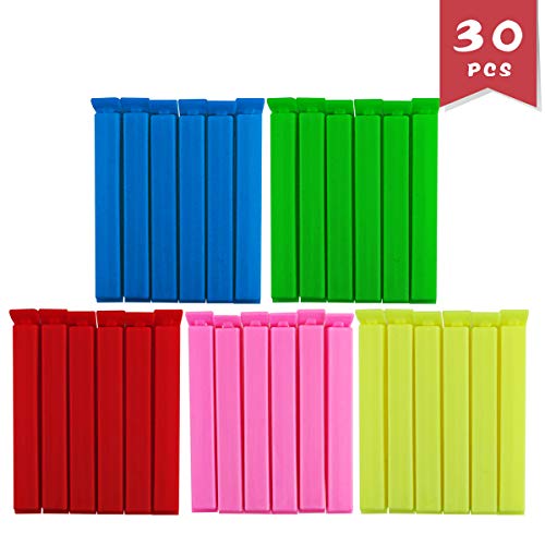 DLOline 30 Pack Bag Sealing Clips,Clips for Bags Snap Closure Bag Sealer,Snacks Sealing