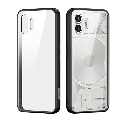 Cover per Nothing Phone 2 Custodia Antiurto Antigraffio Posteriore Trasparente Case per Nothing Phone (2) Cover (6,67 Pollici, Nero)