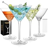 KMIGRUAN 10oz Large Martini Glasses Set of 4,Classic Crystal Cocktail Glasses,Hand Blown Martini Glass for Espresso Martini, Cosmopolitan, Manhattan, Home Bar Gift Set
