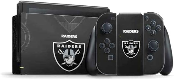Skinit Decal Gaming Skin Compatible with Nintendo Switch Bundle - Officially Licensed NFL Las Vegas Raiders Distressed Design