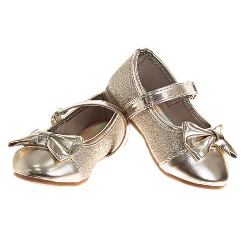 Laura Ashley Girl Flats Dress Sandals - Ballet Bow Party Shoes, (Toddler - Little Kid - Big Kid)4