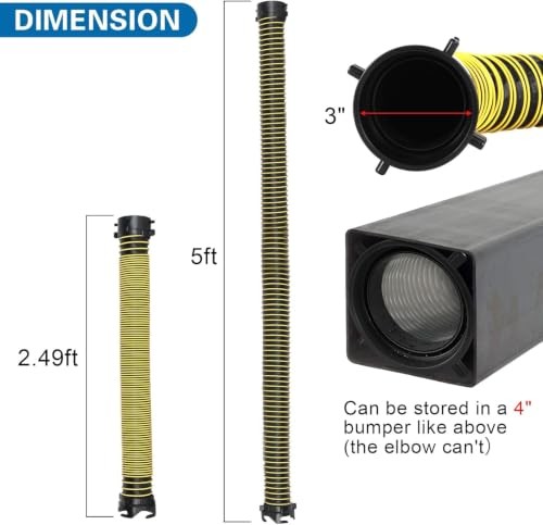 Image of 5FT RV Sewer Hose Extension Camper Sewer Hose Extension with Caps