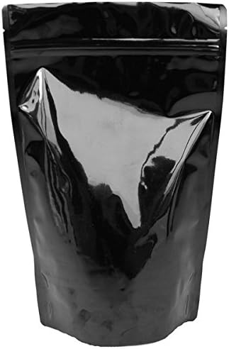 Fresherpack 50 x Large Standup Black Zip Lock Mylar Foil Bags 23cm x 33cm - Holds up to 2kg