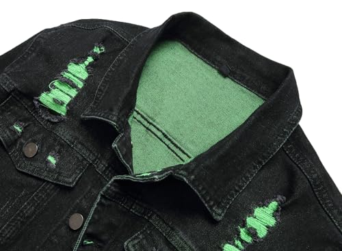 Image of RANMCC Men's Stretch Vintage Washed Long Sleeve Denim Jacket