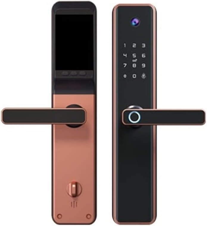 WiFi Automatic Digital Smart Camera Fingerprint Door Lock with Doorbell Compatible with Cat Eye Lock (Color : Bronze30X240 No Hook) WiFi Automatic Digital Smart Camera Fingerprint Door Lock with Doorbell Compatible with Cat Eye Lock (Color : Bronze30X240 No Hook)