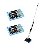 Addis Superdry Sponge Floor Mop with Built-In Self-Wringing Handle & 2 Spare Replacement Refill Sponges, Black Metallic
