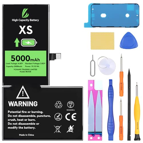 LL Trader Akku für iPhone XS 5000 mAh hohe Kapazität Akku mit Reparaturwerkzeugen