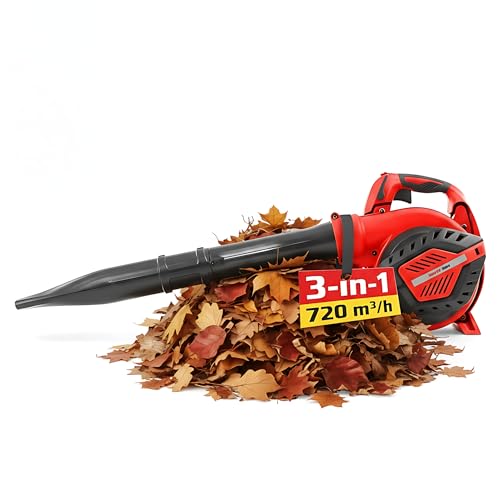 Hecht Benzin Laubbläser/-Sauger Kombigerät - starker 2-Takt Motor 740Watt - Benzin Gebläse umbaubar zum Gartensauger (50L) & Laubhäcksler mit Spezial Komfortgriff für besonders leichte Führung