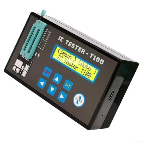 Image of IC Tester T100 Digital Chip Transistor Logic Analyzer for 74HC 74LS CD4000 Series with Auto Power Detection & LCD Display(Main unit)