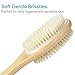 Metene Shower Body Exfoliating Brush, Bath Back Cleaning Scrubber with Long Wooden Handle, Dry or Wet Skin Exfoliator Brush with Soft and Stiff Bristles Back Washer for Men Women