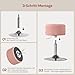 WOLTU Schminktisch Hocker, Schminkstuhl, Barhocker Rund, Höhenverstellbar, 360° Drehbar mit Verdickter Polsterung, Cord Bequemstuhl für Schminktisch, Schlafzimmer, Esszimmer, Rosa, BH409rs-1
