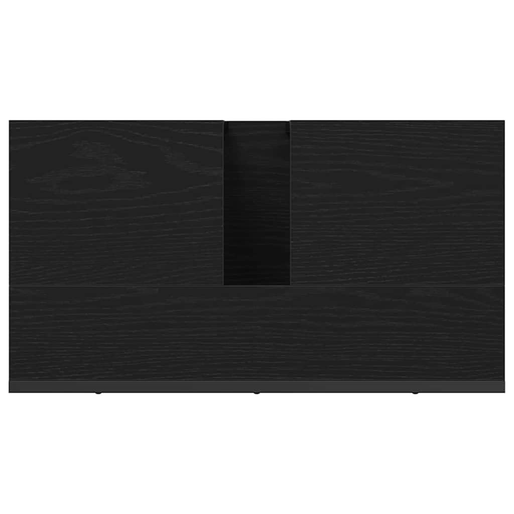 Armadietto da bagno in rovere nero, 60 x 33 x 60 cm, in legno, design moderno, con 2 ante, spazio per bagno, WC, corridoio, salvaspazio