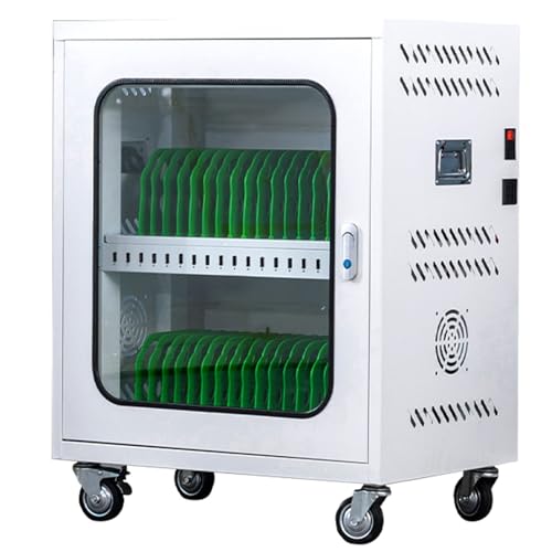 Cell Phone Charging Cart with Storage for Classroom, Standard Laptop Cart with 30 Bay Mobile Design ，Organize and Charge Multiple Devices