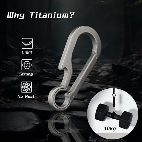 Image of Titanium Carabiner Keychain Clip, Minimalist Keychain Key Clip EDC Quick Release Hooks