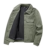 [Manatsulife] ジャケット コーデュロイ メンズ 折り襟 防風 保温 撥水 暖かい 羽織り 作業服 アウトドア 釣り 山登り 秋服 冬 カジュアル おしゃれ WT2266 (XL, グリーン)