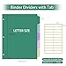 Binder Dividers for 3 Ring Binder,5 Tab Binder Plastic Page dividers with Tab,Colored