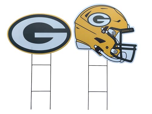 Proformance Home NFL Green Bay Packers Logo & Helmet 2 Pack Yard Sign Set