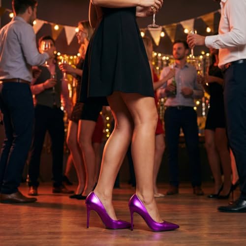 Image of Womens High Heels 4 Inch Closed Pointed Toe Pumps Stiletto Heels for Women Dress Sexy Wedding Pumps