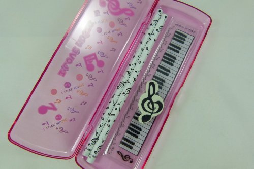 Musique thème rose Trousses Ensemble de papeterie - 15cm Règle, Gomme et 2 crayons Cover