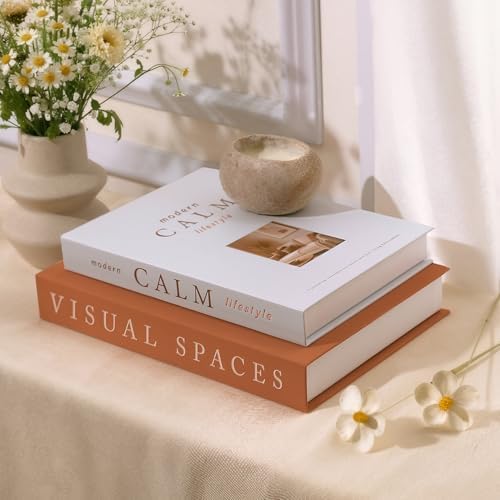 Livres de Décoration Minimalistes pour Maison – Lot de 2 Faux Liv...