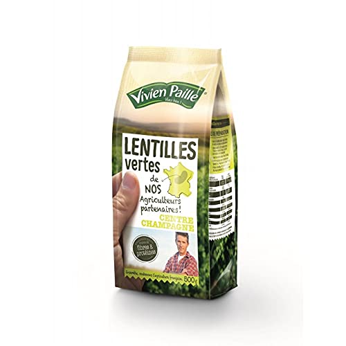 Lentilles Vertes Cultivées Localement Vivien Paille - Qualité Supérieure 500g Cultivées par nos Agriculteurs - Fruits et Légumes Secs Authentiques - Le Lot De 4